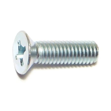 Midwest Fastener M6-1.00 x 20 mm Phillips Flat Machine Screw, Zinc Plated Steel, 25 PK 31244
